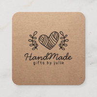 Handmade crafts modern brown kraft paper rustic calling card