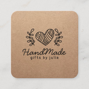Handmade crafts modern brown kraft paper rustic calling card