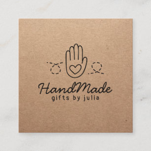 Handmade crafts modern brown kraft paper rustic calling card