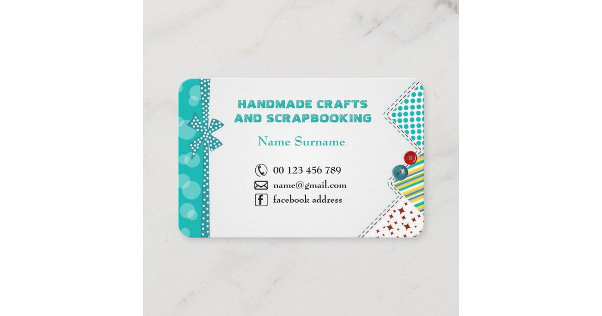 Handmade crafts & scrapbooking business card Zazzle