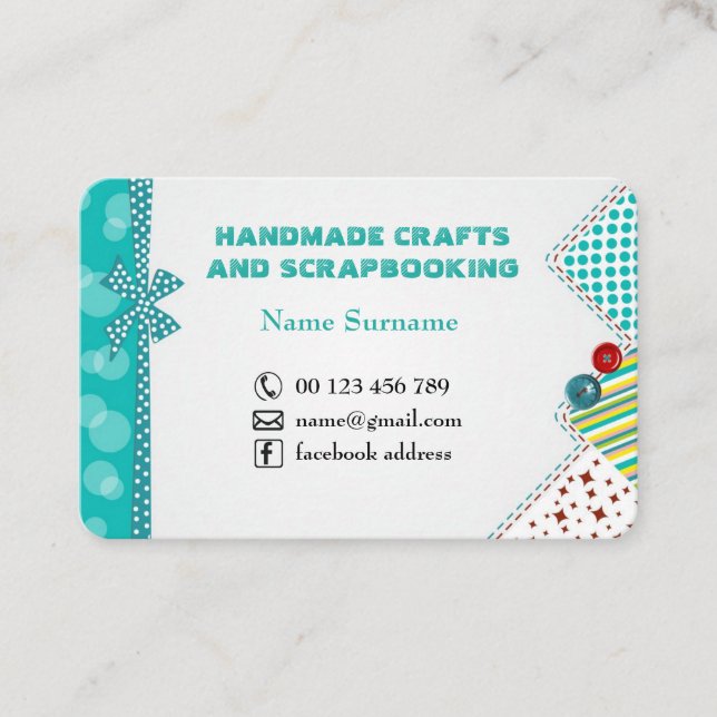 Handmade crafts & scrapbooking business card (Front)
