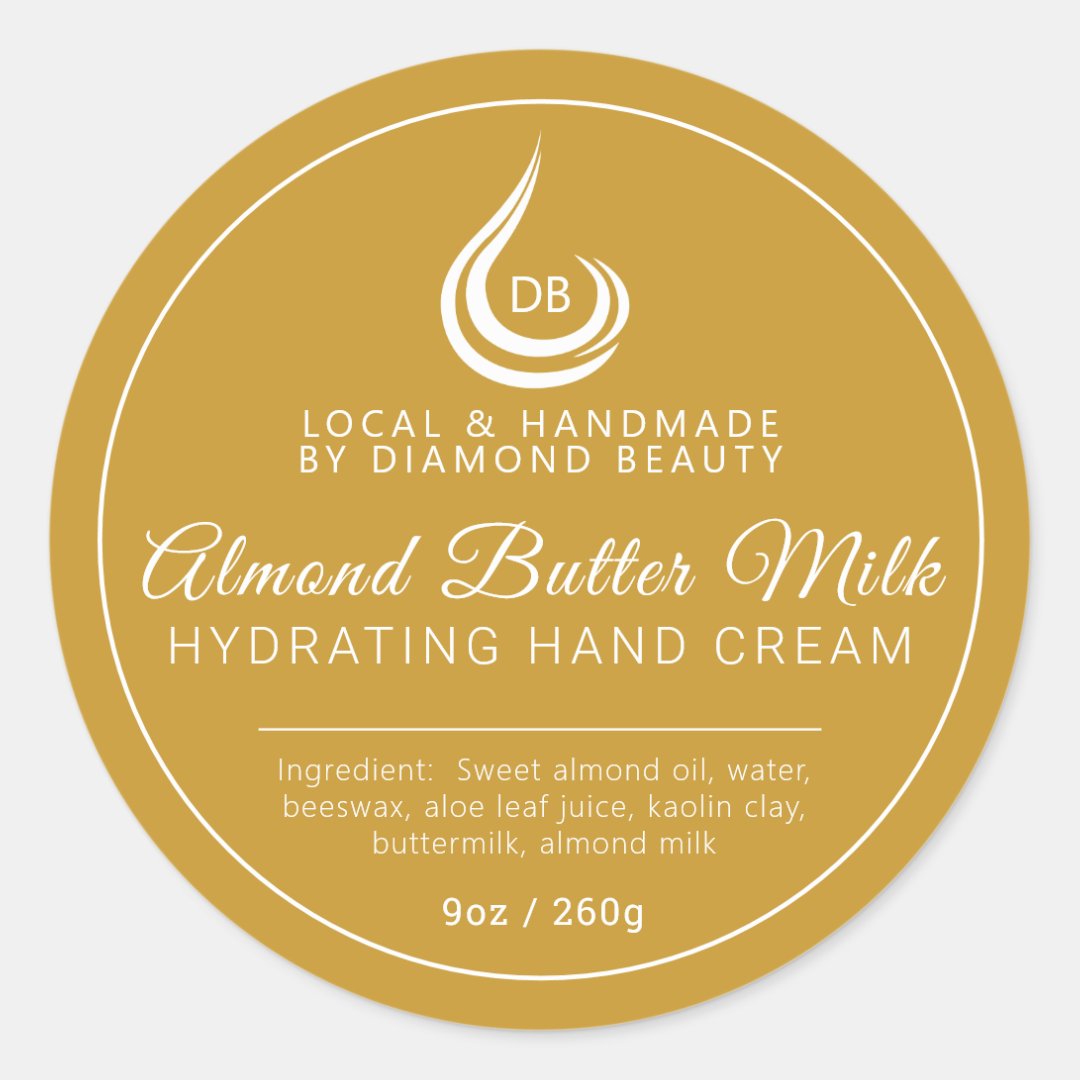 Handmade cream swirl droplet logo product label | Zazzle