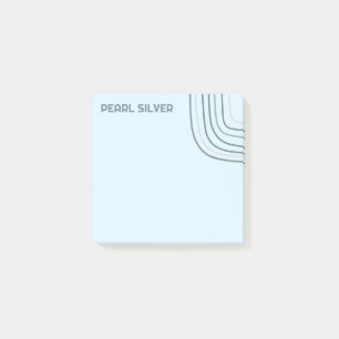 Handmade Curve Lines CUSTOM Monogram Personalized  Post-it Notes