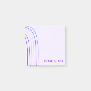 Handmade Curve Lines CUSTOM Monogram Personalized  Post-it Notes