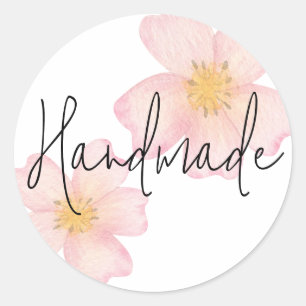 Handmade Cute Business Flower Classic Round Sticker