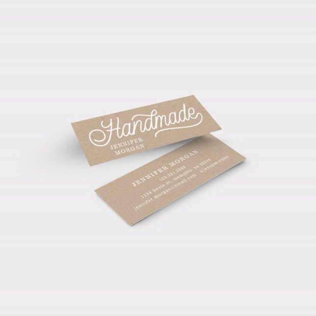 Handmade Cute Script Elegant Kraft Business Card (Creator Uploaded)