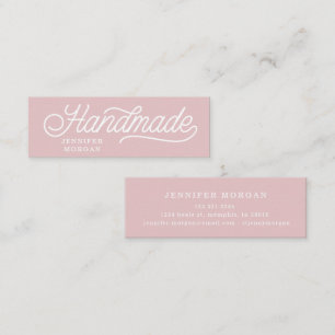 Handmade Cute Script Elegant Monogram Mini Business Card