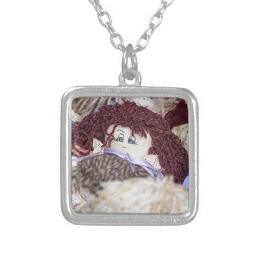 handmade doll silver plated necklace