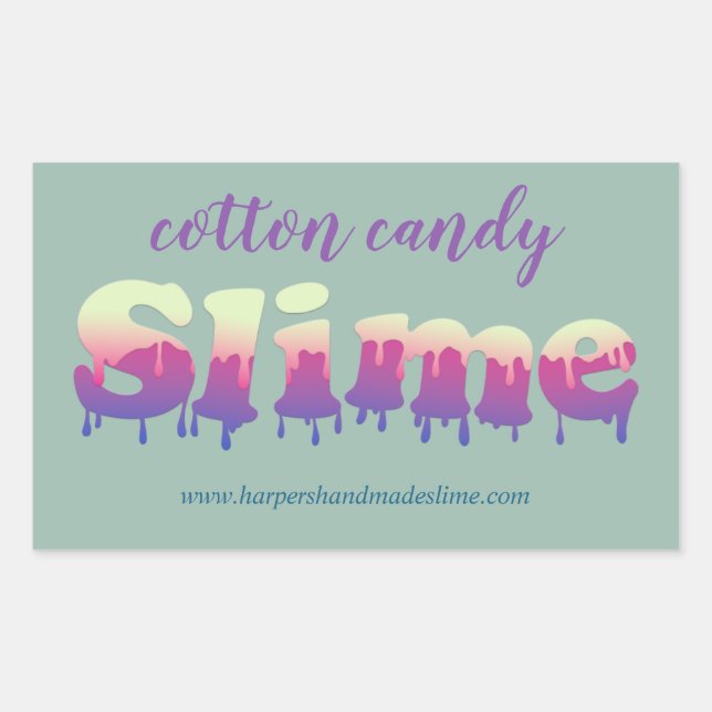 handmade dripping slime template logo  rectangular sticker (Front)