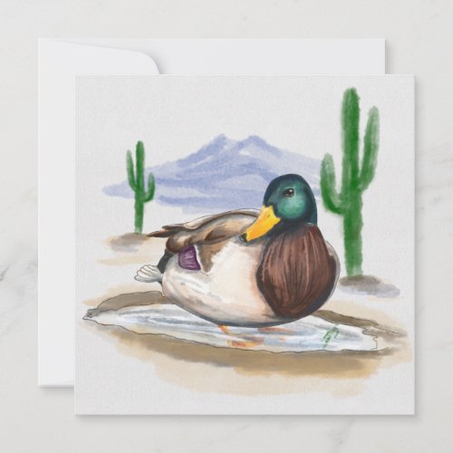 Handmade Duck in puddle Beatrix Potter Style Holiday Card