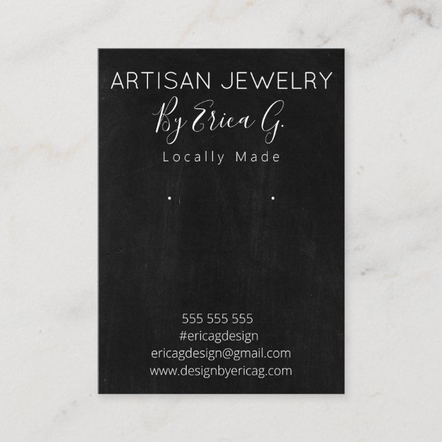 Handmade Earrings Jewelry Product Display Card (Front)