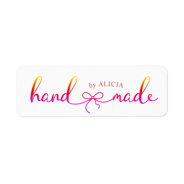 Handmade elegant script product Monogram Label (Front)