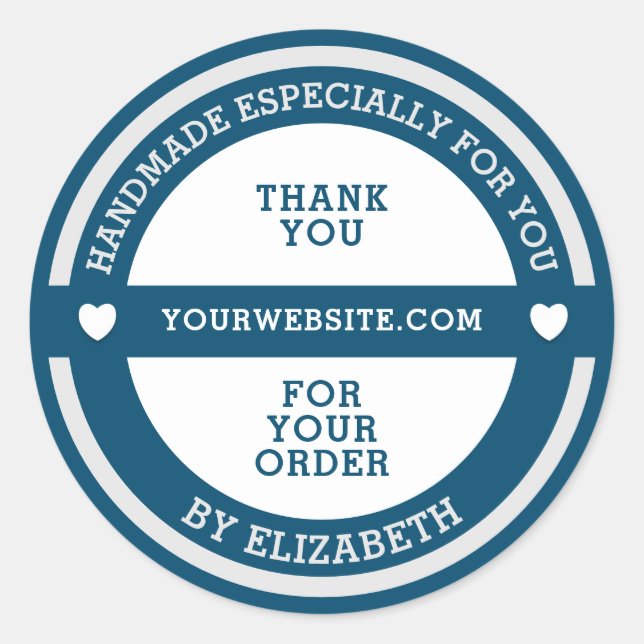 Handmade especially for you classic round sticker (Front)