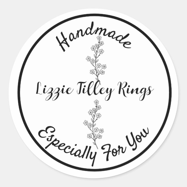 Handmade Especially For You. Editable Classic Round Sticker (Front)