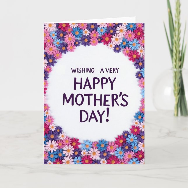 Handmade Floral Mothers Day Card (Front)