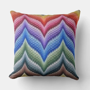 Handmade Florentine Flair: Bargello Needlepoint Th Throw Pillow