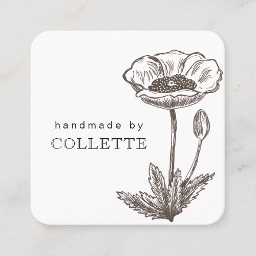 Handmade Flower Logo Square Business Card