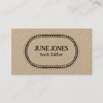 Handmade Font Wonky Chic Custom Whimsical Kraft Business Card by ShoshannahScribbles at Zazzle