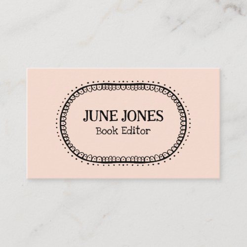 Handmade Font Wonky Text Chic Custom Whimsical Business Card