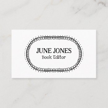 Handmade Font Wonky Text Chic Custom Whimsical Business Card by ShoshannahScribbles at Zazzle