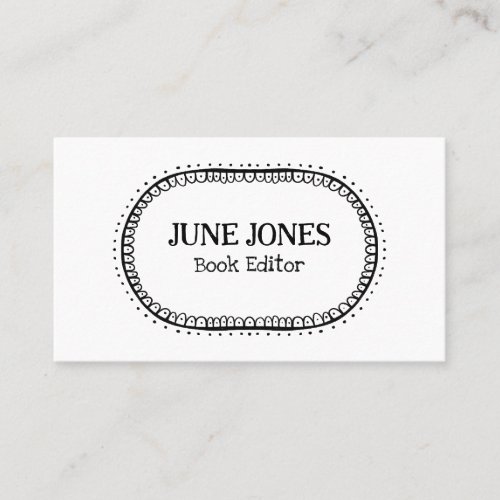 Handmade Font Wonky Text Chic Custom Whimsical Business Card