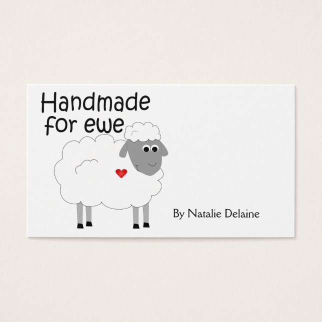 Handmade for Ewe hangtag/ flat giftcard (Front)