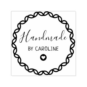 handmade geometric wreath self-inking stamp