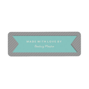 Handmade Gift Tag Labels on Grey Stripes