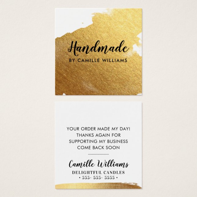 HANDMADE glamorous luxe faux gold foil splash (Front & Back)
