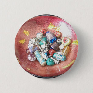 Handmade Glass Beads Pinback Button