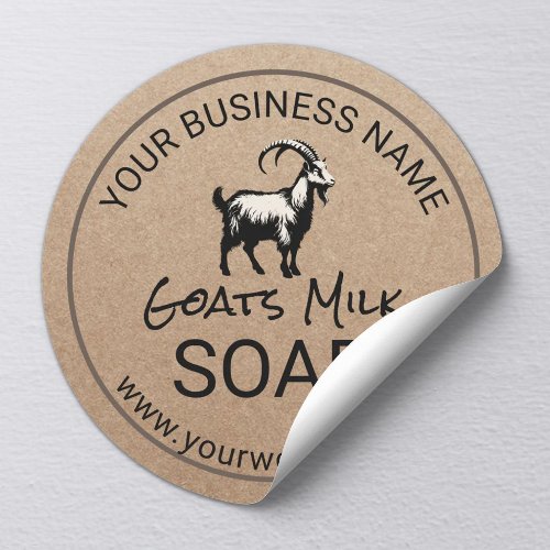 Handmade Goat Milk Soap 2 Rustic Kraft Classic Round Sticker