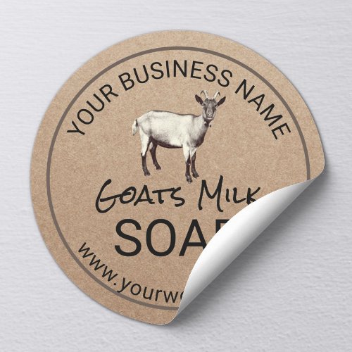 Handmade Goats Milk Soap Rustic Kraft Classic Round Sticker