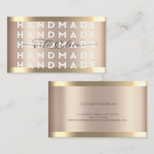 Handmade Gold Stripe Rose Gold Business Card