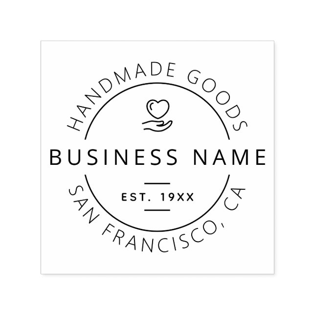 Handmade Goods | Custom Business Name & Location Self-inking Stamp (Design)