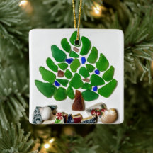 Handmade Green Sea Glass Christmas Tree