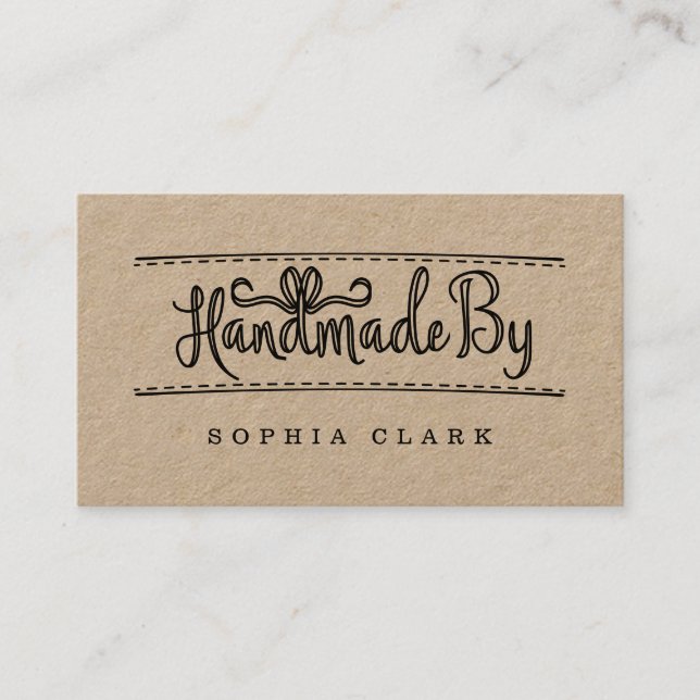 Handmade Handcrafted Ribbon & Sewing Tailor Business Card (Front)