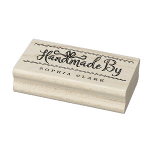 Handmade Handcrafted Ribbon & Sewing Tailor Rubber Stamp