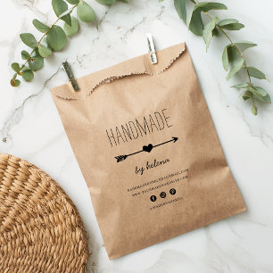 Handmade Heart   Kraft Product Packaging Bags