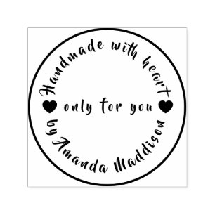 Handmade Heart Modern Personalized Name Design Self-inking Stamp