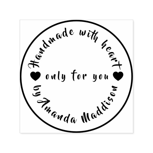 Handmade Heart | Modern Personalized Name Design Self-inking Stamp (Design)