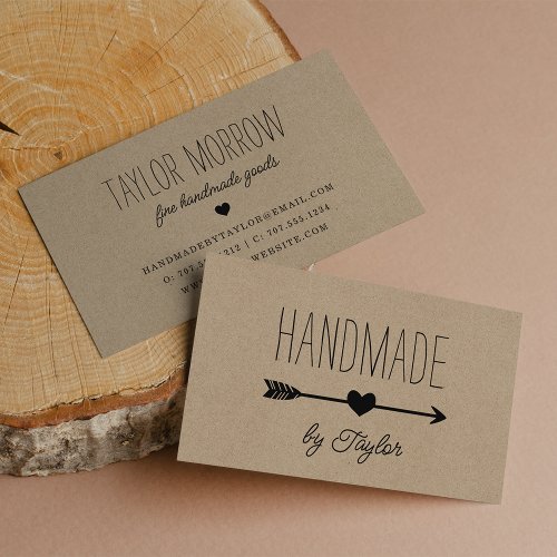 Handmade Heart  Rustic Kraft Business Card