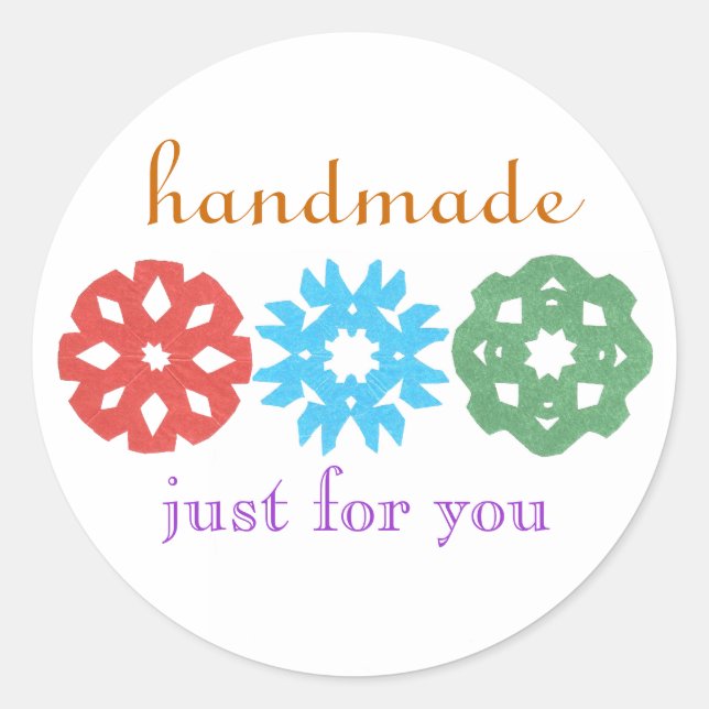 "Handmade" holiday gift label (Front)
