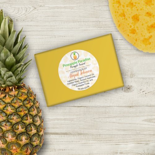 Handmade Homemade Bath  Body Pineapple Stickers