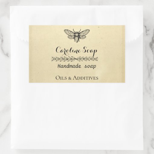 Handmade HONEY BEE Soap lable Rectangular Sticker | Zazzle