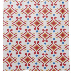 Handmade Ikat fabric, ethnic seamless pattern. Shower Curtain