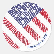 Handmade in USA American product package sticker