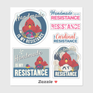 "Handmade is My Resistance" Blue Collection Sticker
