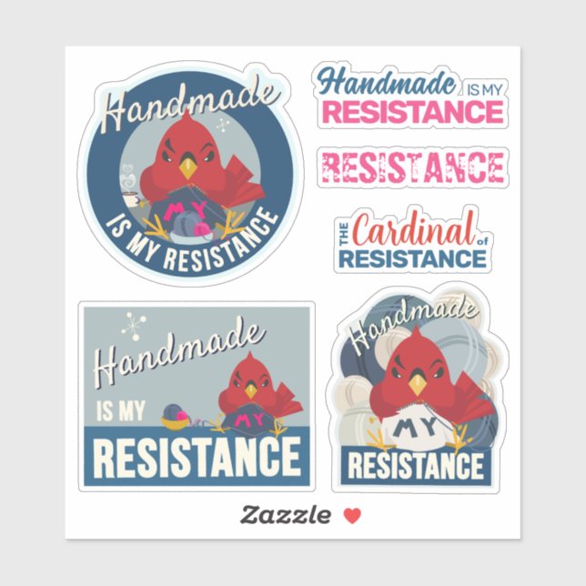 "Handmade is My Resistance" Blue Collection Sticker (Sheet)