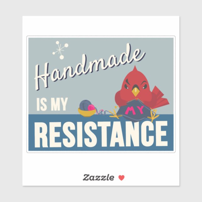 Handmade is My Resistance-Blue Rectangle sticker (Sheet)