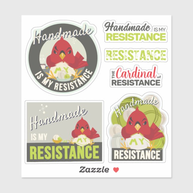 "Handmade is My Resistance" olive lime Collection Sticker (Sheet)